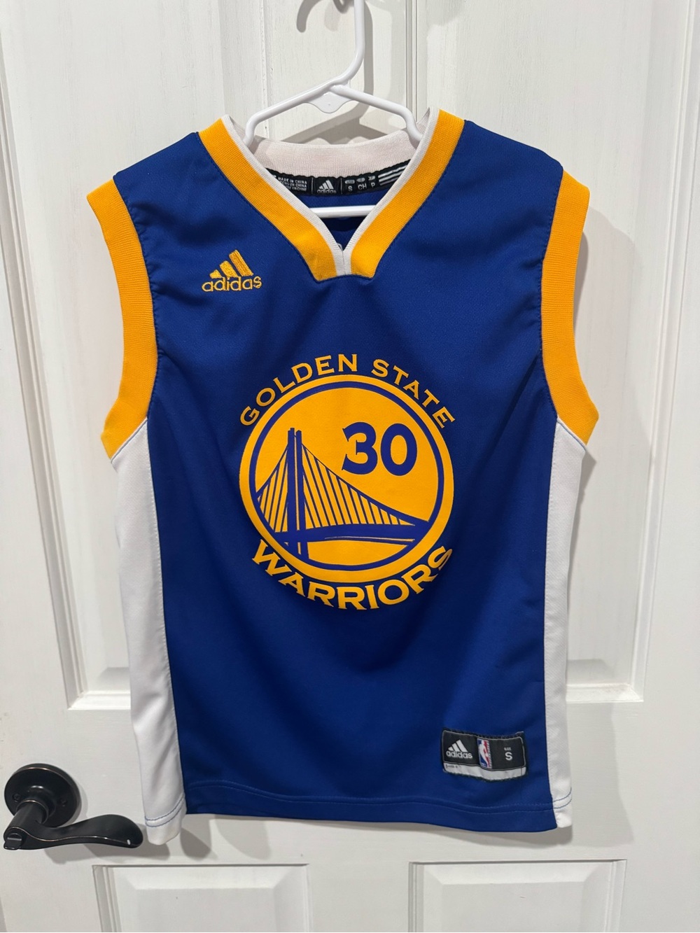 adidas Steph Curry Golden State Warriors Kids Blue & Yellow Jersey - #30